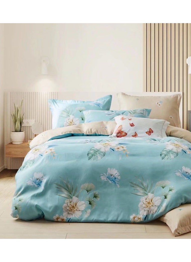 AL RAID Super King Bedsheet Set - Complete 6-Piece Bedding Set with Duvet Cover, Fitted Sheet, and 4 Pillowcases - Luxury Microfiber Fabric with Deep Pockets for Secure Fit and Year-Round Comfort 