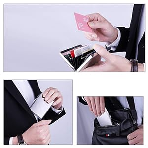 Stealodeal Silver RFID Protected Metal Debit/Crebit/ATM for Men & Women 8 Slots Card Holder Wallet - Image 5