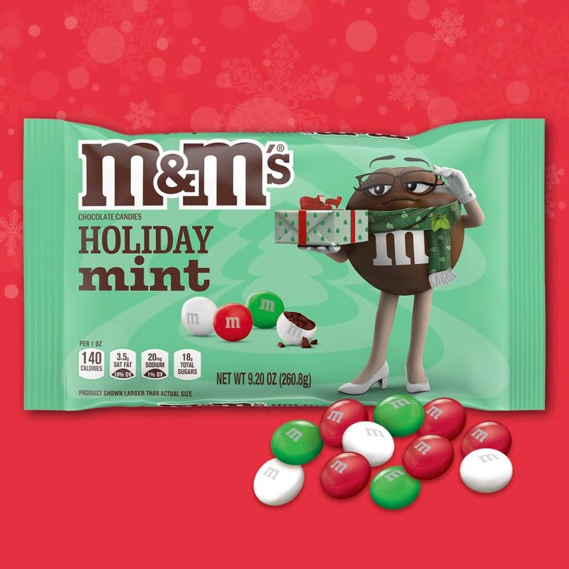 M&M'S Holiday Mint Chocolate Christmas Candy Assortment, 9.2 oz Bag - Image 2