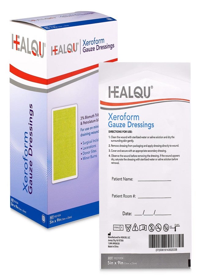 HEALQU ضمادة هيلكيو الطبية من زيرو فورم بترولاتوم 5x9-50 عدداً - وسادة شاش غير لاصقة للجروح ذات الإفرازات المنخفضة - رقعة شاش دقيقة مسامية معقمة للعناية بالجروح، الجروح، الحروق وزرع الجلد - Image 1