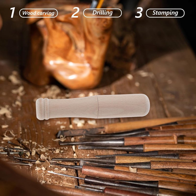SHERCHPRY Wood Mallet with Comfortable Handle Beech Hardwood Carving Mallet Woodworking Hammer for Craft Projects and Wood Carving - Image 5