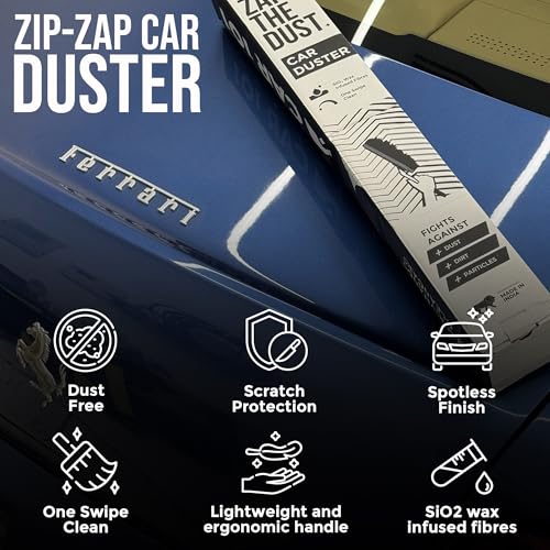 CAR101 Zip Zap Car Duster | Ceramic Wax Infused | Scratch-Free Cleaning | Easy Grip Handle | Premium Car Cleaning Tool | Effortless Dust Removal for Car & Bike - Image 5