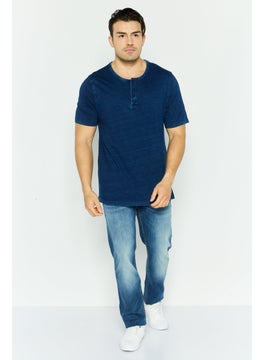 Project Essentials Men Crew Neck Short Sleeve Solid T Shirt, Navy  - Image 3