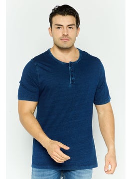 Project Essentials Men Crew Neck Short Sleeve Solid T Shirt, Navy  - Image 1