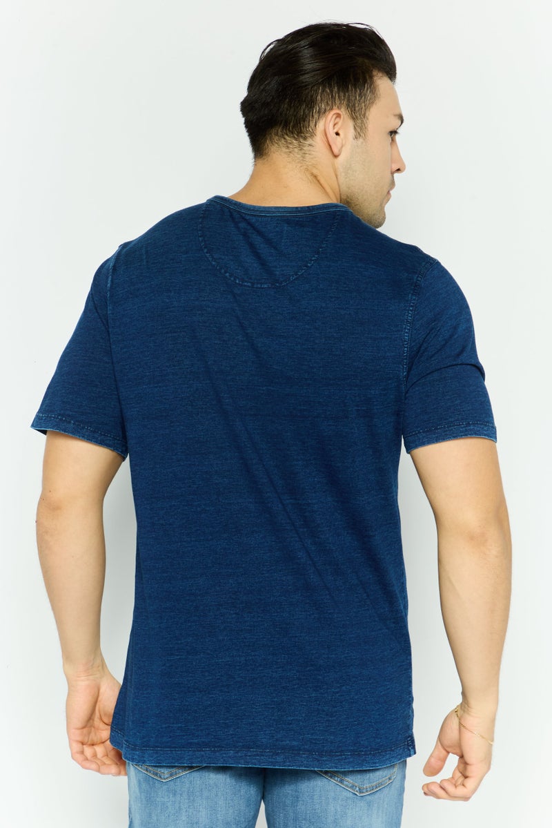 Project Essentials Men Crew Neck Short Sleeve Solid T Shirt, Navy - Image 4