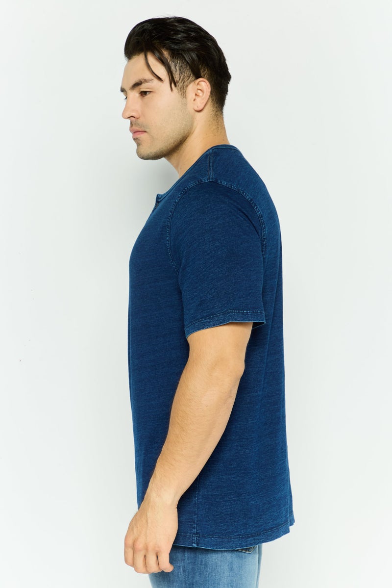 Project Essentials Men Crew Neck Short Sleeve Solid T Shirt, Navy - Image 2