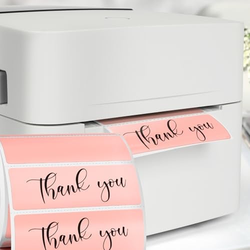 FINDAT Pink Thermal Labels 1 × 3 Inch Vinyl Rectangular Waterproof Direct Printer Sticker Self-Adhesive Perforated Postage Tag for Logo DIY Barcodes UPC Office Address 500 PCS - Image 2