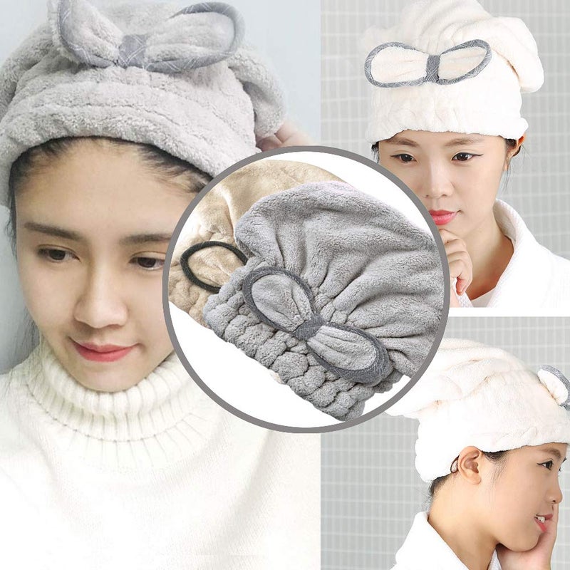 Jseng [New Upgrade] Microfiber Hair Drying Towel Cap, Extrame Soft & Ultra Absorbent, Fast Drying Hair Shower Cap for Girls and Women - Image 2