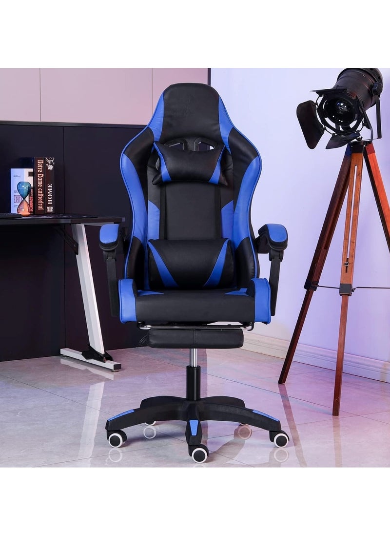 Huitich Ergonomic Gaming Chair Heavy Duty Office Throne with Headrest Armrest and Footrest Blue  - Image 5