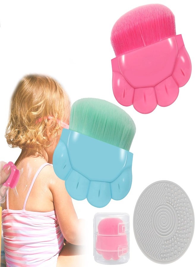 RGQSUN 2 Pack Kids Sunscreen Applicator,Sunblock Buddy Brush with Protective Case,Sun Lotion Applicator Sun Cream Brush Set with Cleaning Pad - Image 1