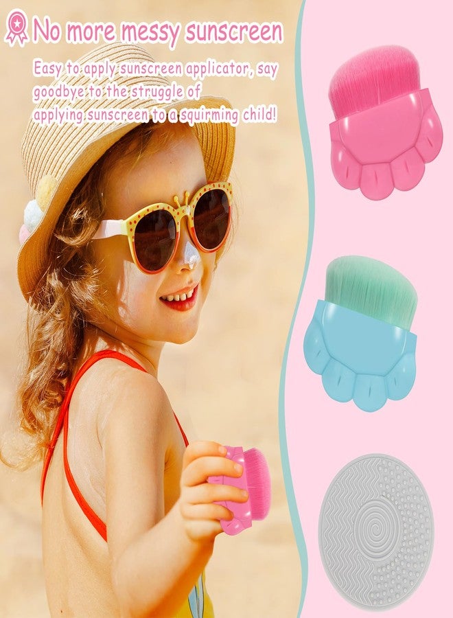 RGQSUN 2 Pack Kids Sunscreen Applicator,Sunblock Buddy Brush with Protective Case,Sun Lotion Applicator Sun Cream Brush Set with Cleaning Pad - Image 2