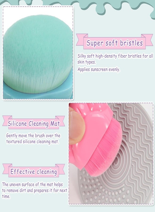 RGQSUN 2 Pack Kids Sunscreen Applicator,Sunblock Buddy Brush with Protective Case,Sun Lotion Applicator Sun Cream Brush Set with Cleaning Pad - Image 3