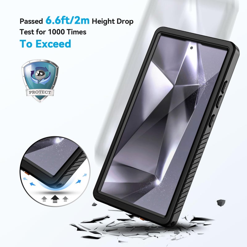 Lanhiem Magnetic for Samsung Galaxy S24 Ultra Case, IP68 Waterproof Dustproof, Built-in Screen Protector, Rugged Full Body Shockproof Cover for Galaxy S24 Ultra 5G 6.8 Inch, Black/Clear - Image 5
