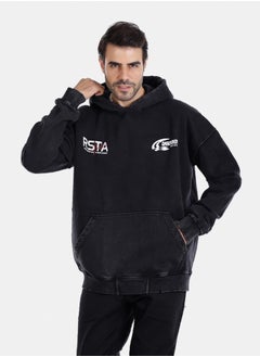 WHITE RABBIT RSTA Black Printed Hoodie  - Image 1