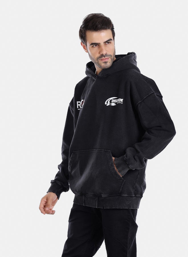 WHITE RABBIT RSTA Black Printed Hoodie - Image 2