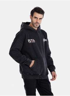 WHITE RABBIT RSTA Black Printed Hoodie  - Image 3