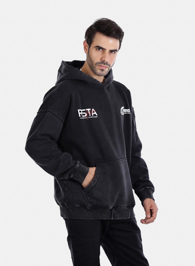 WHITE RABBIT RSTA Black Printed Hoodie - Image 3