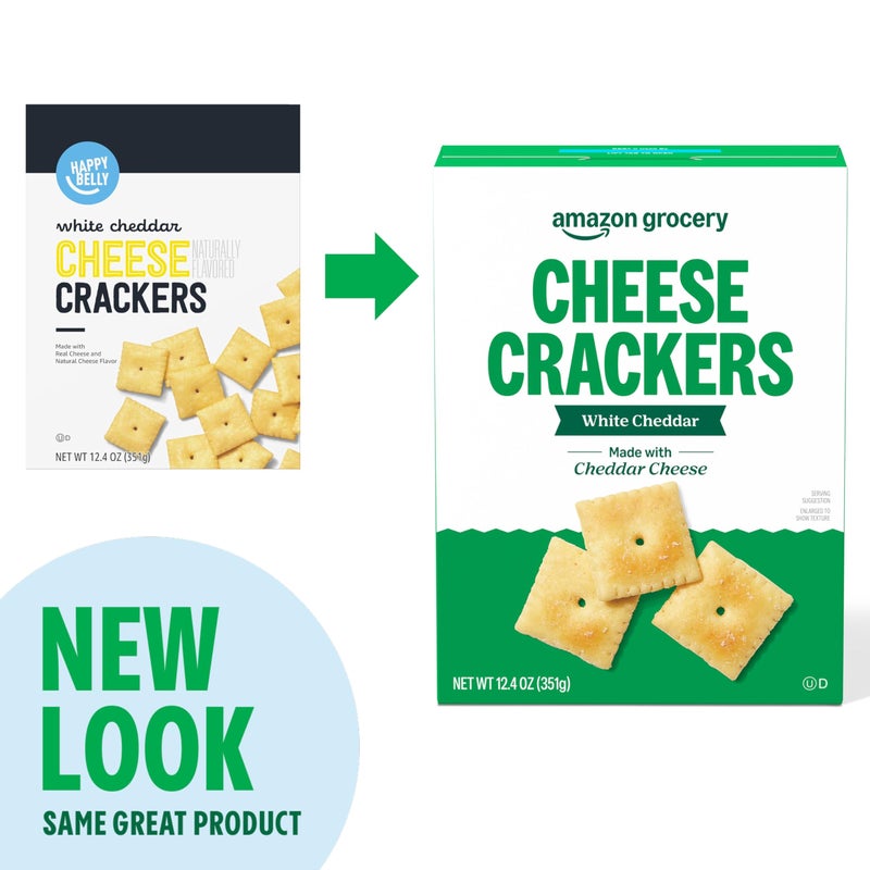 Amazon Brand - Happy Belly White Cheddar Cheese Cracker, 12.4 ounce (Pack of 1) - Image 2