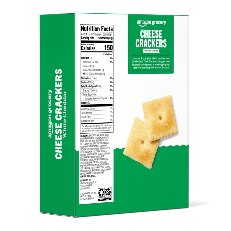 Amazon Brand - Happy Belly White Cheddar Cheese Cracker, 12.4 ounce (Pack of 1) - Image 3