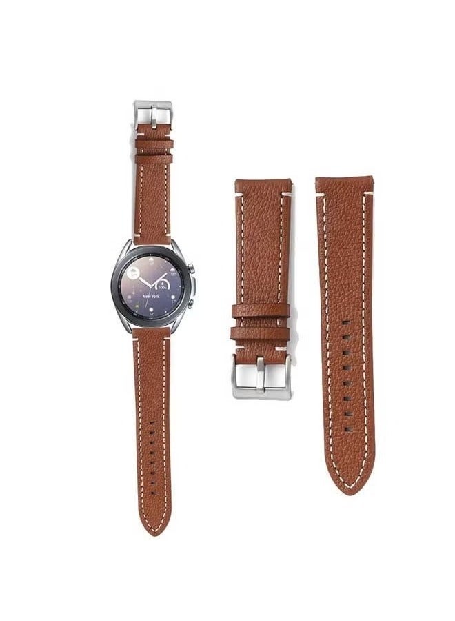 vesus Genuine Leather Replacement Band for Samsung Galaxy Watch3 41mm Brown