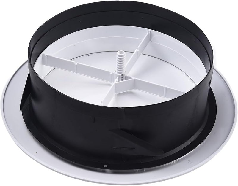 غطية مشبك تهوية سقف ABS قابلة للتعديل، موزع دائري 200 ملم، أبيض وأسود - Image 1
