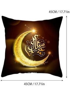 VUCATIN 4PCS Linen Ramadan Mubarak Pillow Covers 18x18" Light Moon Stars Ramadan Cushion Cover Zipper Throw Pillow Covers for Couch Sofa Car Living Room Home Decor Pillowcase  - Image 3