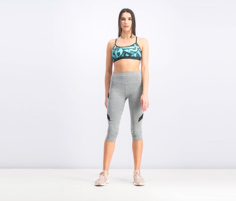 Reebok حمالة صدر رياضية مطبوعة للنساء، تركواز - Image 3