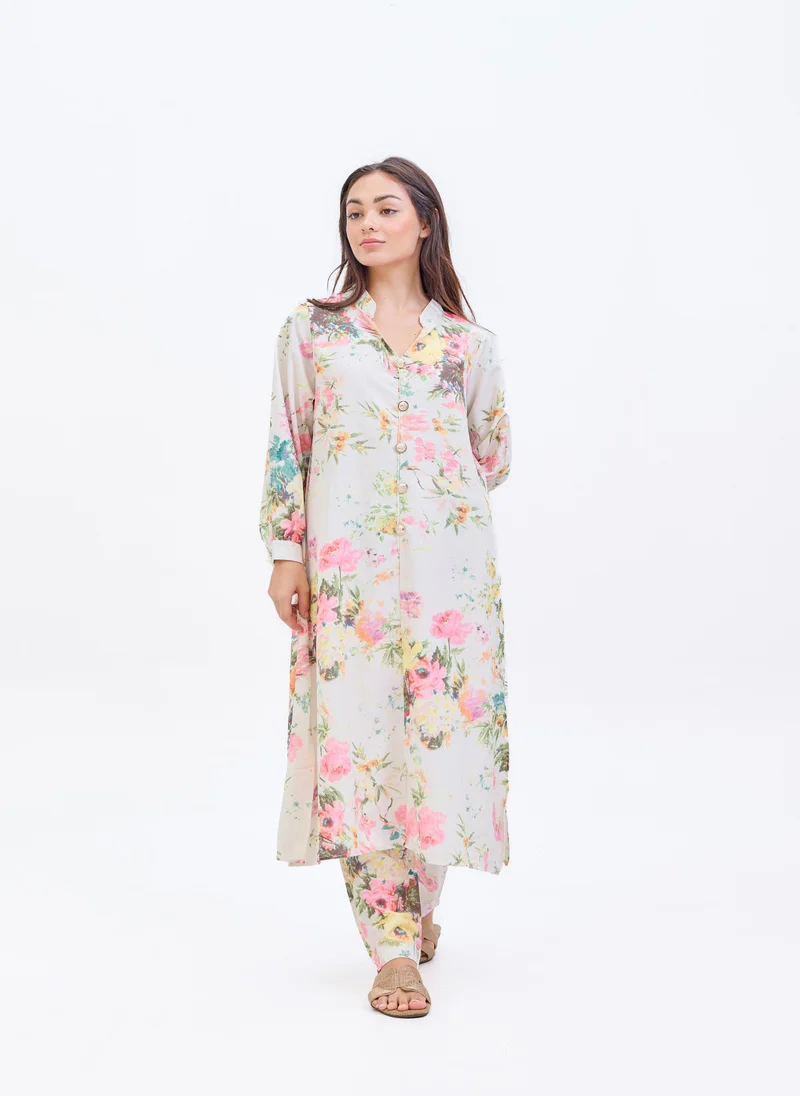 Hassal Two Piece Floral Printed Suit