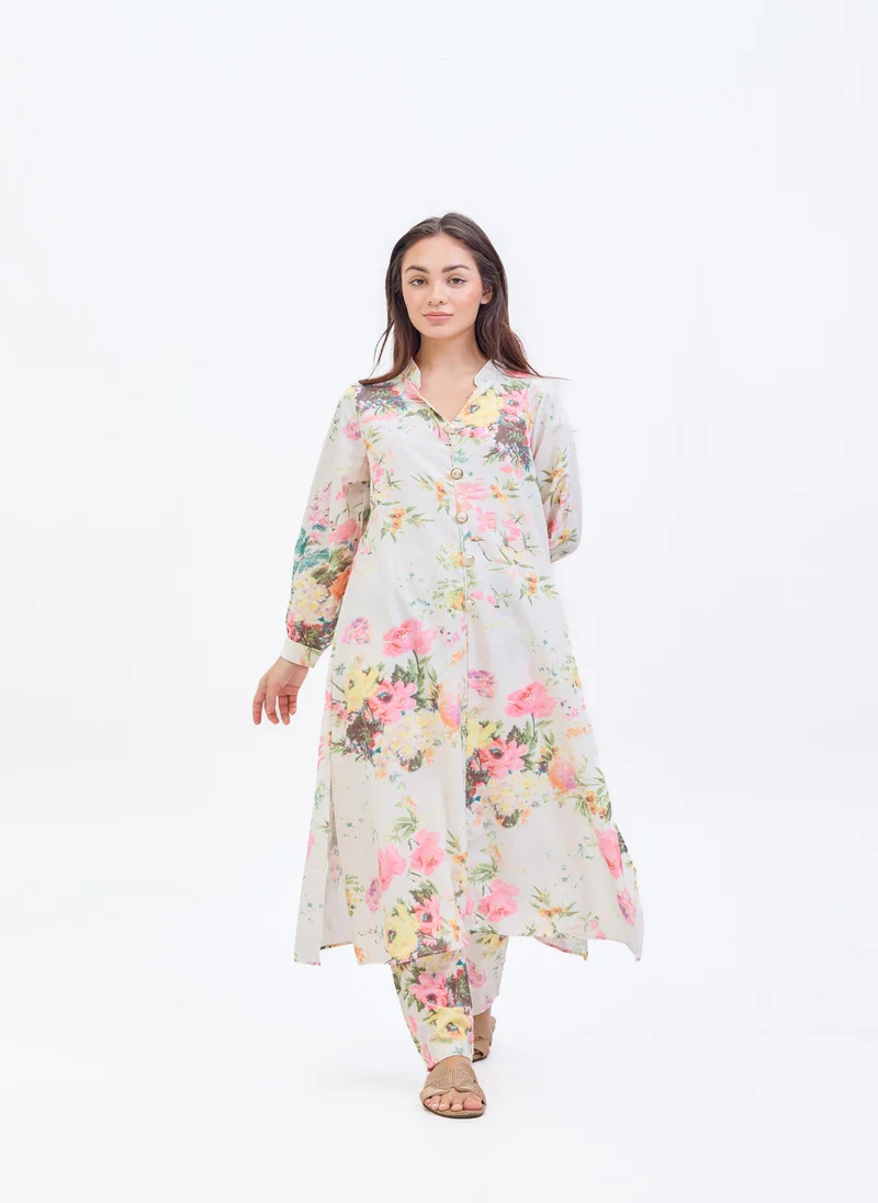 Hassal Two Piece Floral Printed Suit