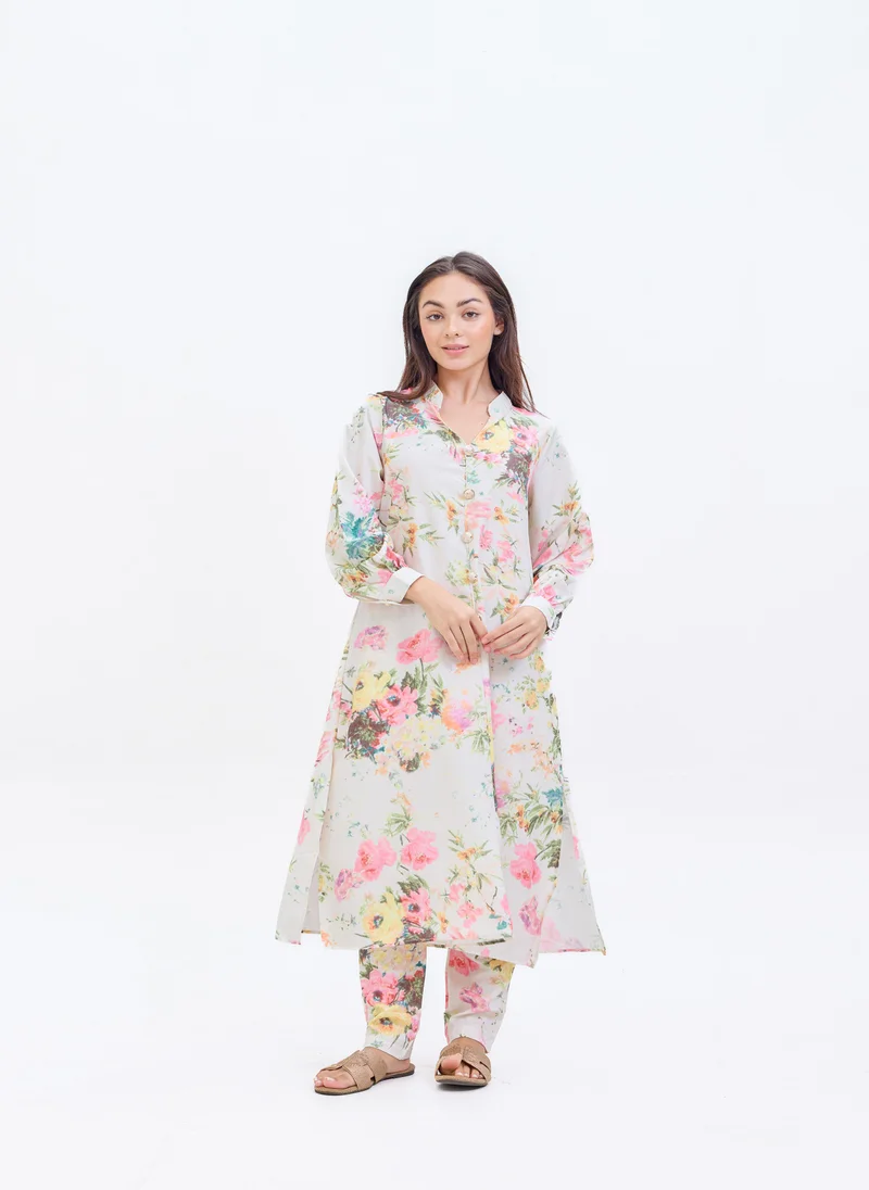 Hassal Two Piece Floral Printed Suit