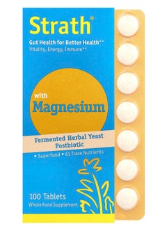Bio-Strath Fermented Herbal Yeast Postbiotic With Magnesium  100 Tablets 