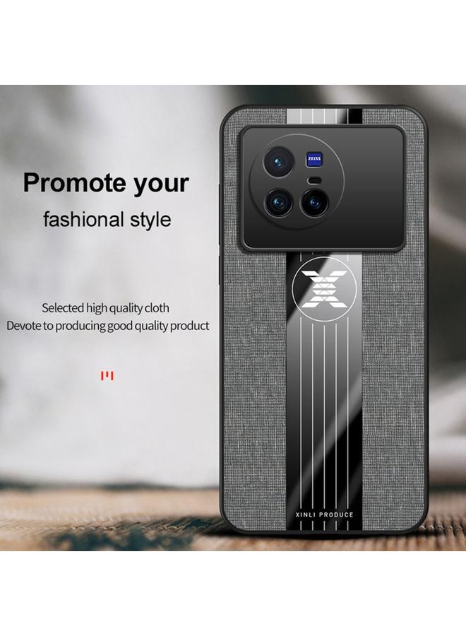 شين لي تونج جراب لهاتف vivo X80 مصنوع من مادة TPU المقاومة للصدمات ومطرز بنسيج قماشي - Image 3