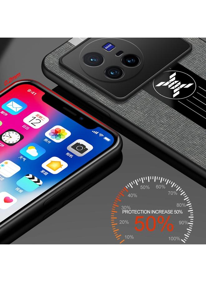 شين لي تونج جراب لهاتف vivo X80 مصنوع من مادة TPU المقاومة للصدمات ومطرز بنسيج قماشي - Image 4