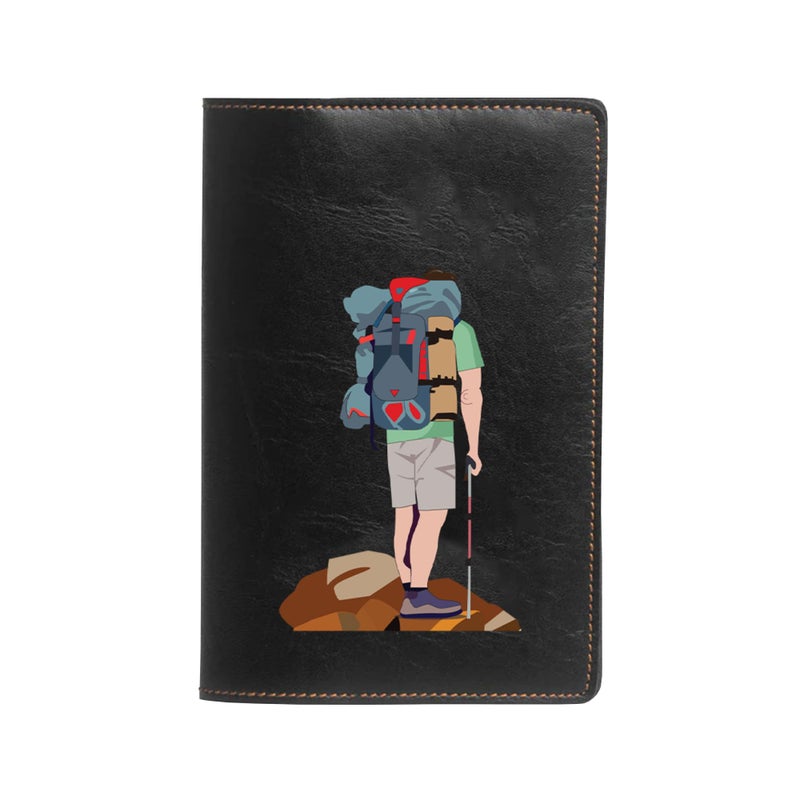 The Messy Corner Vegan Leather Passport Cover for Men | Ultra Violet Rover Leather Passport Accessories for Travel (Black) - Image 5