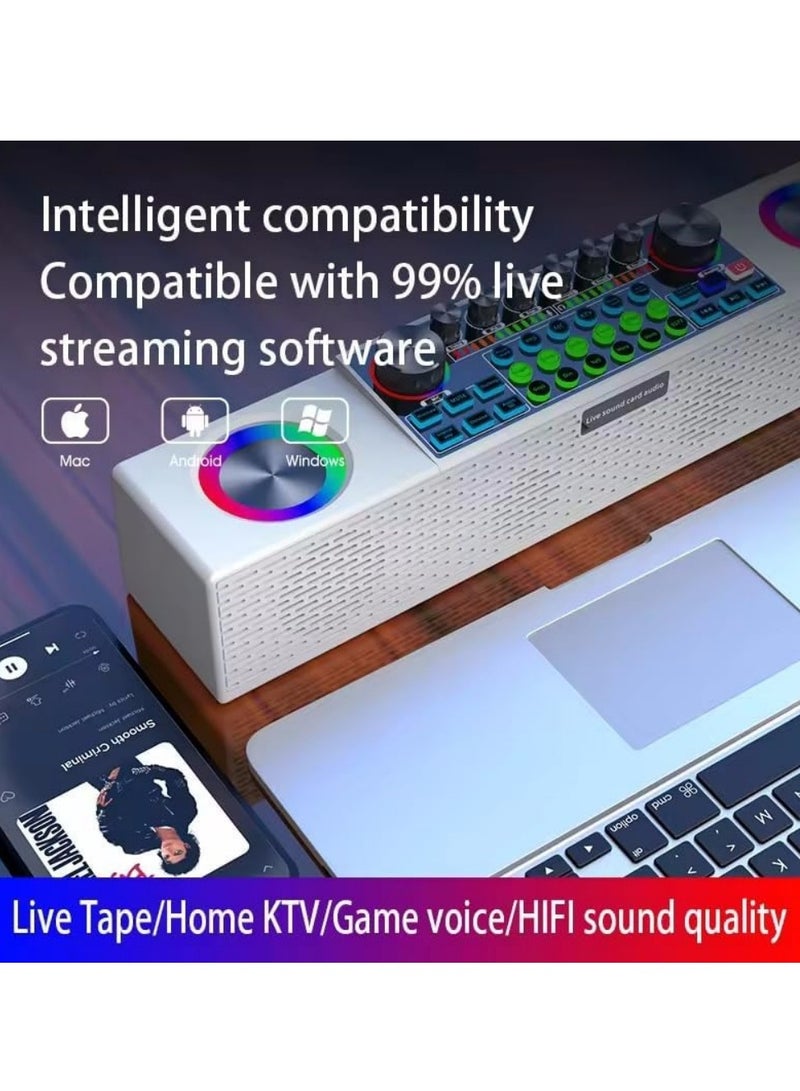 Live Sound Mixer Microphone Kit for Karaoke, Home KTV, and Live Broadcast - Adjustable Mic with 4000mAh Battery - SY6 - Image 4