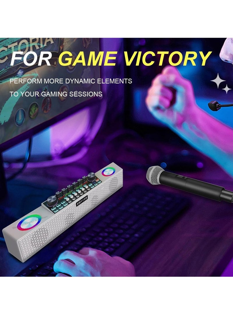 Live Sound Mixer Microphone Kit for Karaoke, Home KTV, and Live Broadcast - Adjustable Mic with 4000mAh Battery - SY6 - Image 3