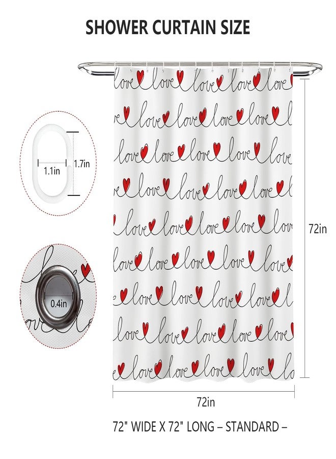 ميهوفوند ستائر دش عيد الحب من MEHOFOND للحمام، ستارة دش عيد الحب، ديكور حمام متعاقد عليه لعيد الحب، ستائر دش من القماش المتين القابل للغسل، 72 بوصة × 72 بوصة - Image 3