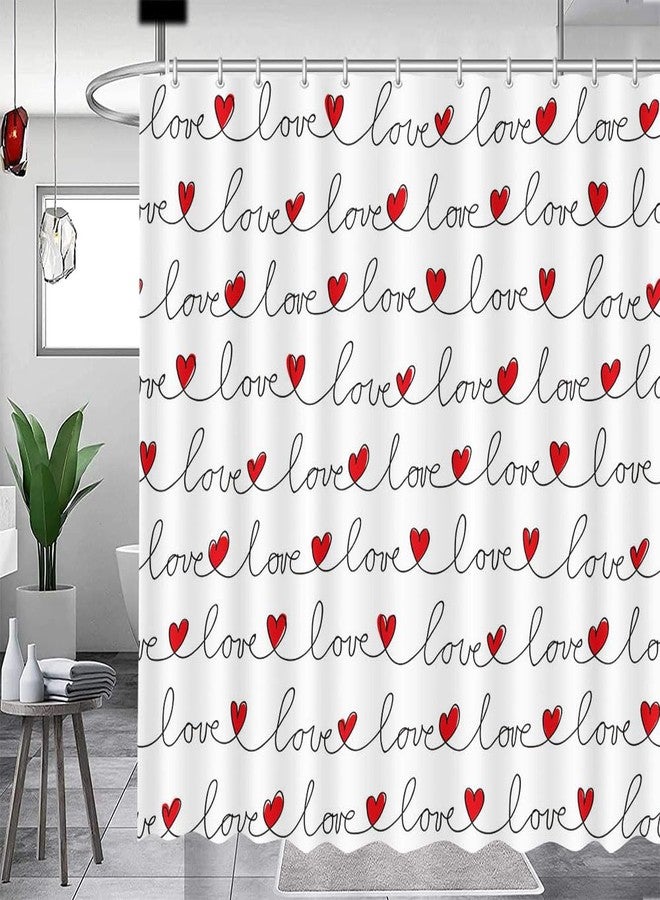 ميهوفوند ستائر دش عيد الحب من MEHOFOND للحمام، ستارة دش عيد الحب، ديكور حمام متعاقد عليه لعيد الحب، ستائر دش من القماش المتين القابل للغسل، 72 بوصة × 72 بوصة - Image 1