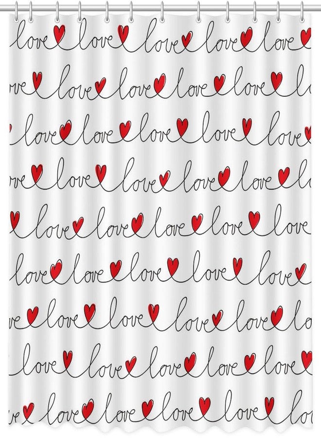 ميهوفوند ستائر دش عيد الحب من MEHOFOND للحمام، ستارة دش عيد الحب، ديكور حمام متعاقد عليه لعيد الحب، ستائر دش من القماش المتين القابل للغسل، 72 بوصة × 72 بوصة - Image 2