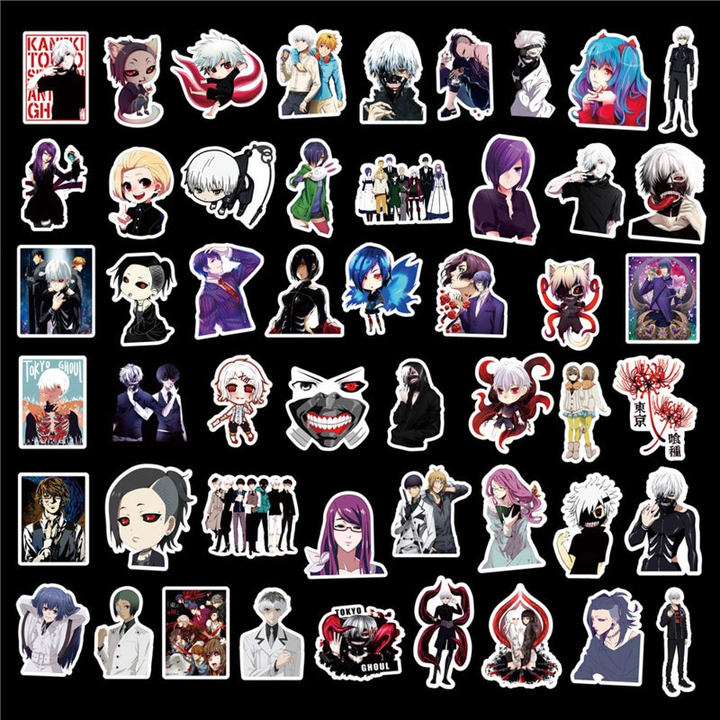 MINRAIN 50pcs Tokyo Ghoul Stickers for Water Bottle, Waterproof Vinyl Decal for Adult Teen Laptop Skateboard Phone Travel Case Bike Guitar Computer Helmet (Purple) - Image 4