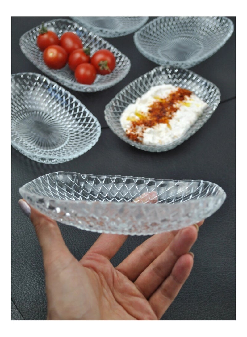 Set of 6 clear, pure glass snack dishes - Image 1