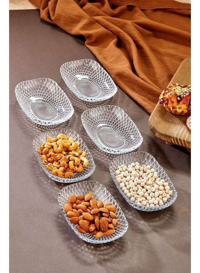 Set of 6 clear, pure glass snack dishes - Image 3