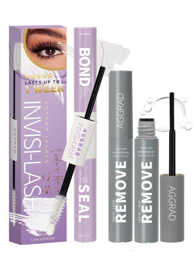 AGGRAD Clear Lash Cluster Glue Bond and Seal Waterproof 150H Super Strong Hold Long-Lasting for Eyelash Clusters Extensions DIY Self Adhesive Individual Lash Glue Kit Clear Bonder & Sealant with Remover - Image 1