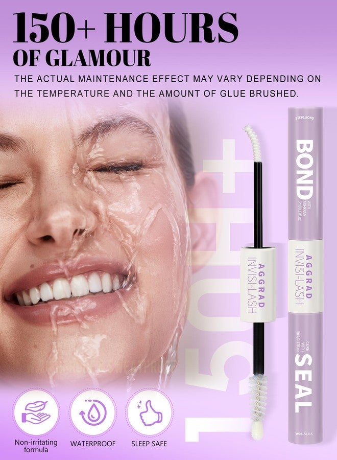 AGGRAD Clear Lash Cluster Glue Bond and Seal Waterproof 150H Super Strong Hold Long-Lasting for Eyelash Clusters Extensions DIY Self Adhesive Individual Lash Glue Kit Clear Bonder & Sealant with Remover - Image 2