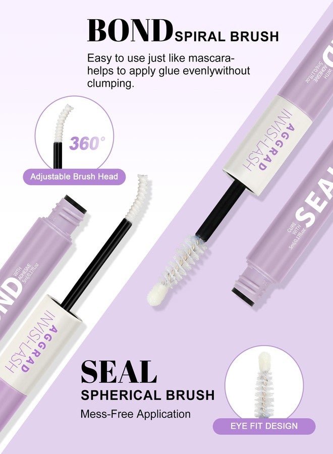 AGGRAD Clear Lash Cluster Glue Bond and Seal Waterproof 150H Super Strong Hold Long-Lasting for Eyelash Clusters Extensions DIY Self Adhesive Individual Lash Glue Kit Clear Bonder & Sealant with Remover - Image 4