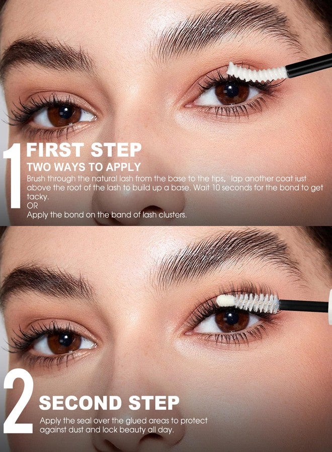 AGGRAD Clear Lash Cluster Glue Bond and Seal Waterproof 150H Super Strong Hold Long-Lasting for Eyelash Clusters Extensions DIY Self Adhesive Individual Lash Glue Kit Clear Bonder & Sealant with Remover - Image 5