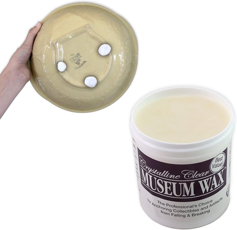 Quakehold! 13 Ounce Museum Wax - Clear Adhesive for Antiques and Collectibles - Image 1