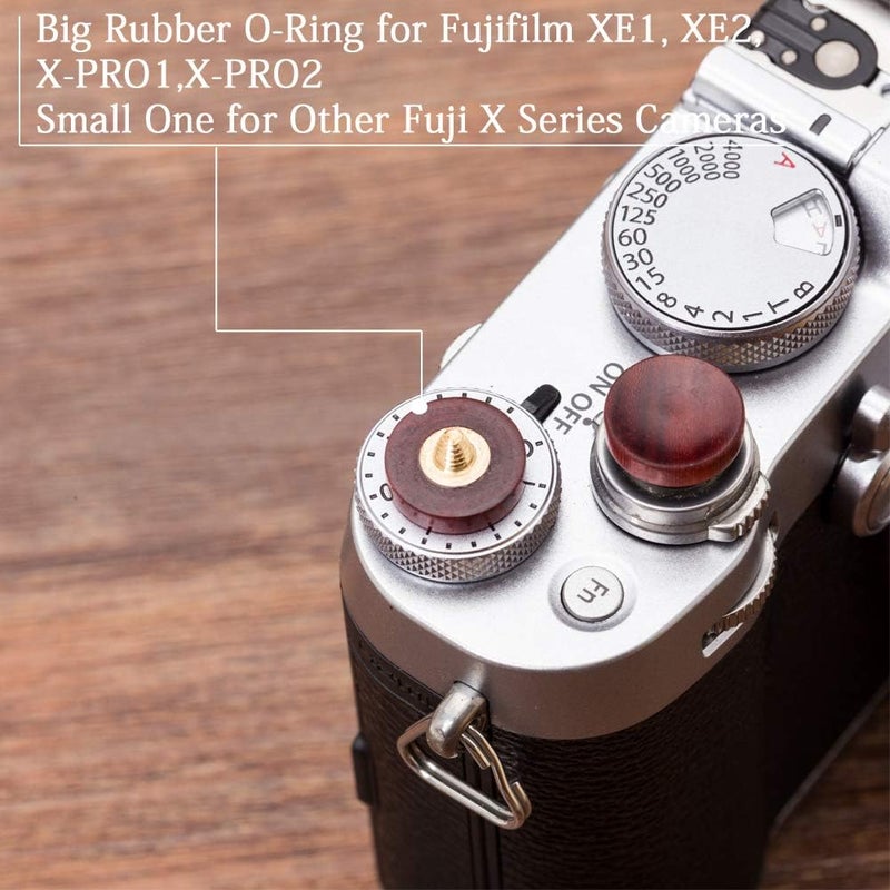 VKO Wood Soft Shutter Release Button,Delicate Camera Shutter Button 12mm Concave Surface Red(Wood Grain Random) - Image 5