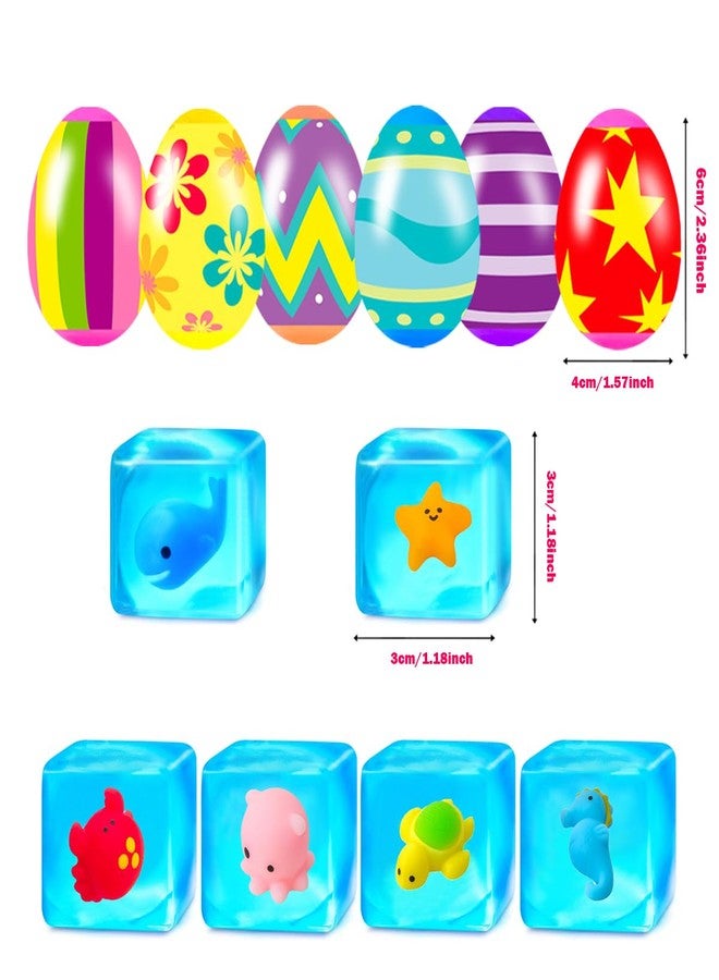 Holydeck 6 Pcs Squishy Stress Nice Cube Fidget Toys with Easter Eggs Sensory Squeeze Toys for Kids Boys Girls Easter Basket Stuffers Egg Fillers Party Favors - Image 2