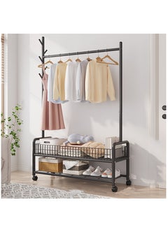 Arabest Metal Clothing Rack, 176 cm Clothes Garment Coat Rack with Bottom Shelf for Hanging Skirts, Shirts, Sweaters  - Image 1